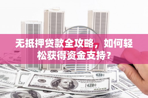 城西无抵押贷款全攻略，如何轻松获得资金支持？