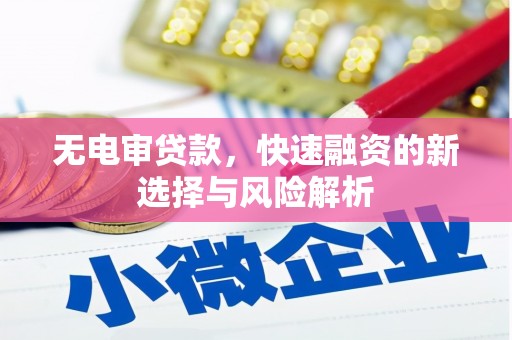 城西无电审贷款，快速融资的新选择与风险解析
