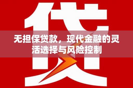城西无担保贷款，现代金融的灵活选择与风险控制