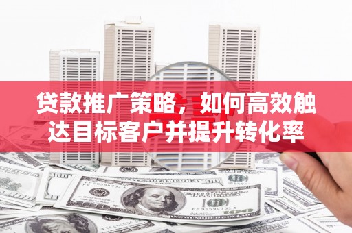 城西贷款推广策略，如何高效触达目标客户并提升转化率