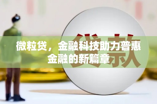 城西微粒贷，金融科技助力普惠金融的新篇章