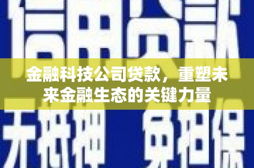 城西金融科技公司贷款，重塑未来金融生态的关键力量