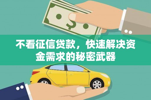 城西不看征信贷款，快速解决资金需求的秘密武器