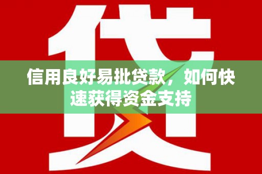 城西信用良好易批贷款，如何快速获得资金支持