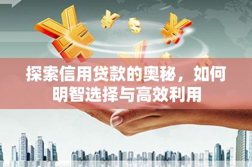 城西探索信用贷款的奥秘，如何明智选择与高效利用