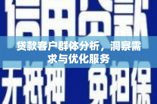 城西贷款客户群体分析，洞察需求与优化服务